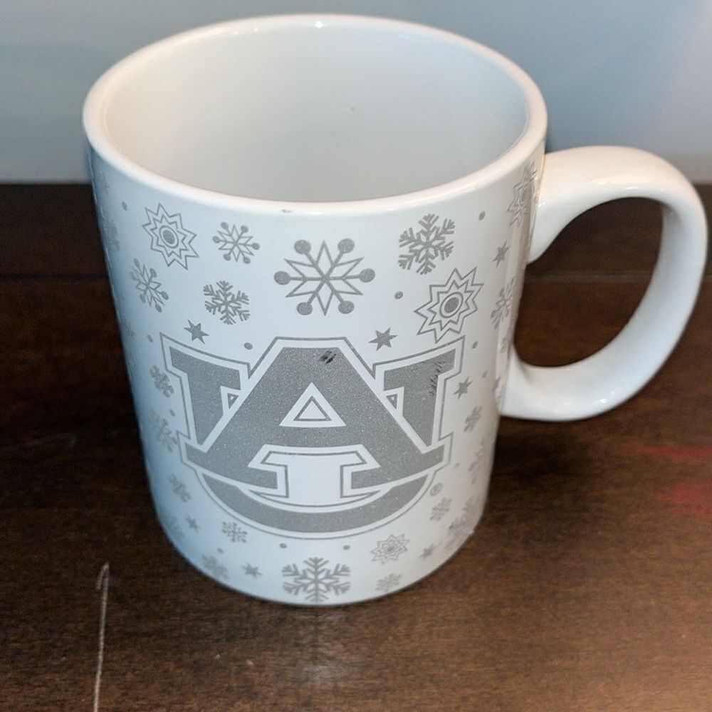 Holiday new White Auburn Tigers Snowflake winter coffee cup mug war eagle!!🏈
